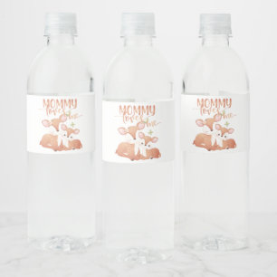 Doe Deer and Fawn Mommy Loves Me Water Bottle Label