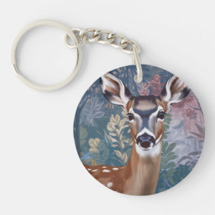 Doe Deer Circle Acrylic Keychain