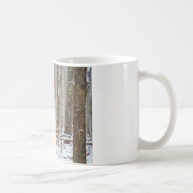 Doe in the snow, Deer in Lake Arrowhead Coffee Mug (Right)