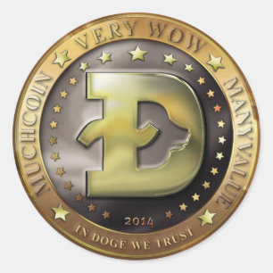 Doegecoin Coin Cryptocurrency Wow Doge Classic Round Sticker