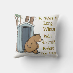 Does a Bear Really Poop In The Woods Throw Pillow