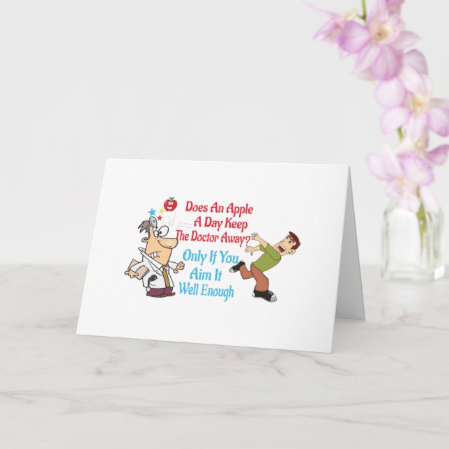 Does An Apple A Day Keep the Doctor Away? Card (Orchid)