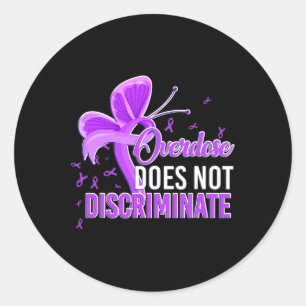 Does Not Discriminate Purple Awareness Ribbon Classic Round Sticker
