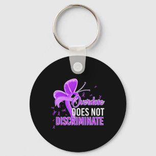 Does Not Discriminate Purple Awareness Ribbon  Keychain