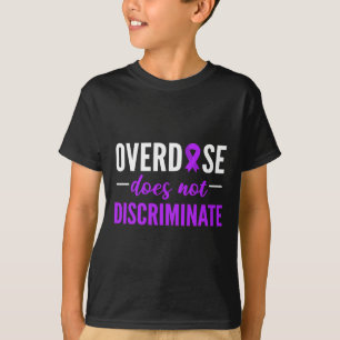 Does Not Discriminate Purple Ribbon Design Quote T-Shirt