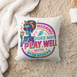 Does Not Play Well.... Throw Pillow