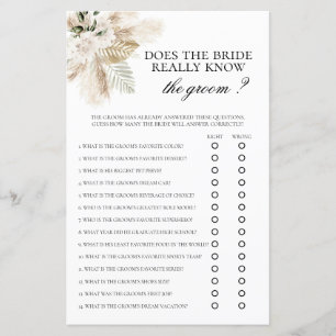 Does the Bride really know the groom? bridal game