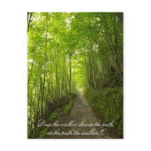 Does the walker choose the path? Postcard