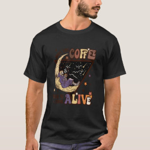 Does This Coffee Make Me Look Alive Halloween Retr T-Shirt