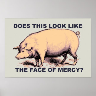 Does This Look Like The Face of Mercy?  Grumpy Pig Poster