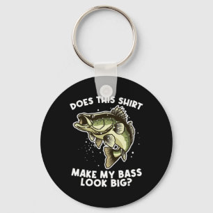 Does This Shirt Make My B Look Big - B Fishing Gif Keychain