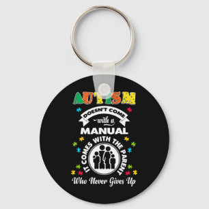 Doesnt Come With A Manual Puzzle Cool Autism Aware Keychain