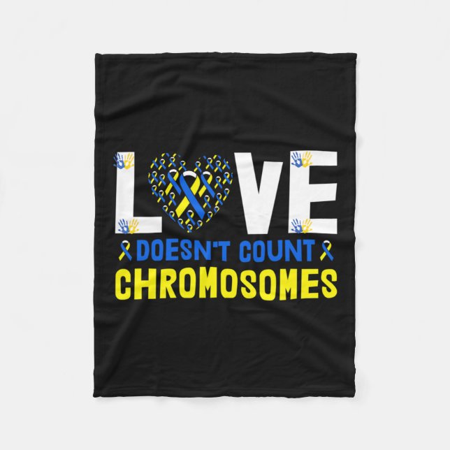 Doesn't Count Chromosomes Down Syndrome Awareness  Fleece Blanket (Front)