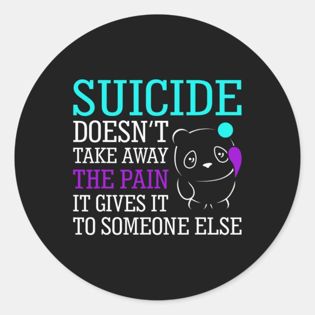 Doesn't Take Away The Pain Awareness Support Graph Classic Round Sticker (Front)