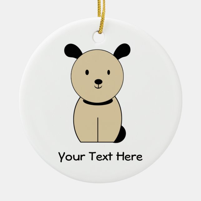 Dog2 (customizable) ceramic ornament (Front)