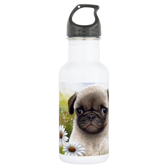Dog 114 Puppy Pug 532 Ml Water Bottle (Front)