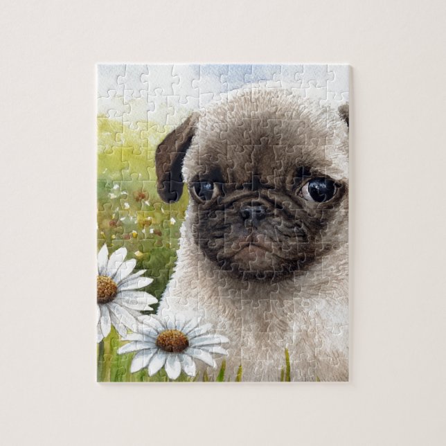 Dog 114 Puppy Pug Jigsaw Puzzle (Vertical)