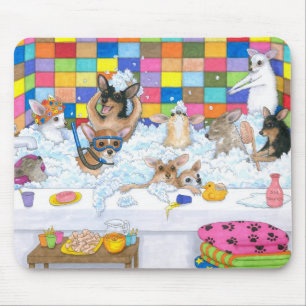 Dog 121 Chihuahua in bath Mousepad