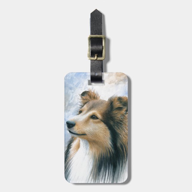 Dog 122 Sheltie Collie Luggage Tag (Front Vertical)
