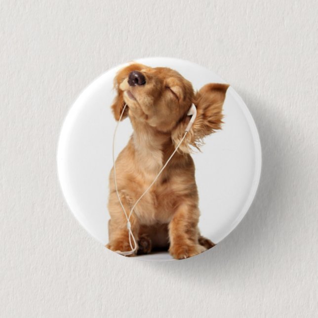 dog 1 inch round button (Front)