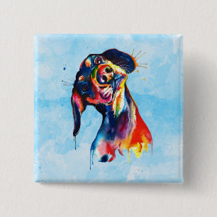 Dog 2 Inch Square Button