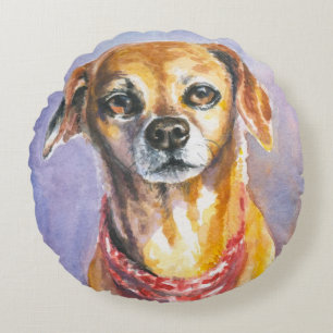 Dog 2 round pillow