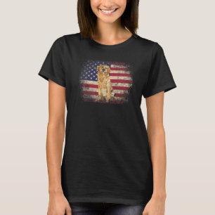Dog 4th Of July American Flag Usa -Golden Retriev T-Shirt