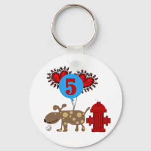 Dog 5th Birthday tshirts and Gifts Keychain