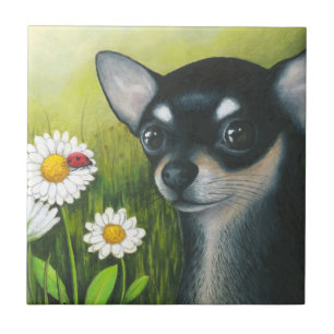 Dog 79 black Chihuahua Tile