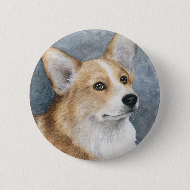 Dog 89 Corgi 2 Inch Round Button (Front)