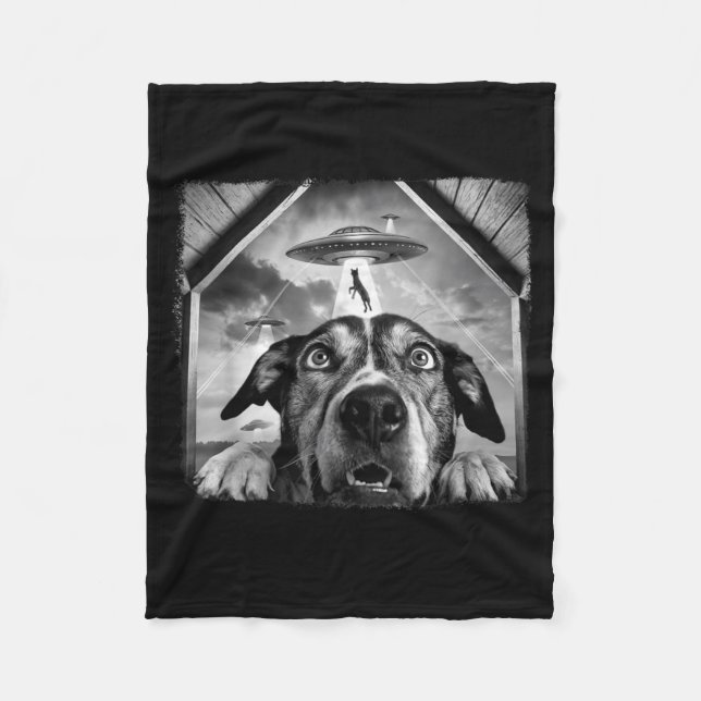 Dog Abducted Fleece Blanket (Front)