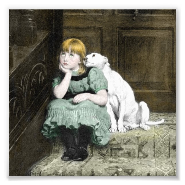 Dog Adoring Girl Photo Print (Front)