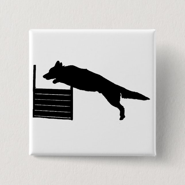 Dog Agility 2 Inch Square Button (Front)
