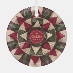 Dog Agility Custom MACH Ribbon Christmas Glass Ornament