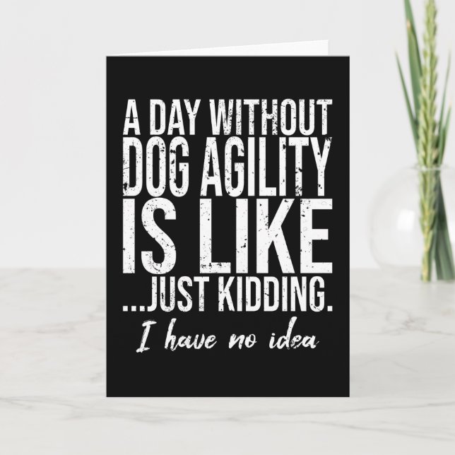 Dog Agility funny sports gift Card (Front)