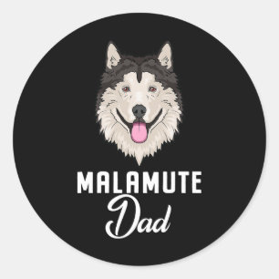 Dog Alaskan Malamute Dog Dad 3 Classic Round Sticker