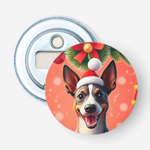 Dog Among Festive Christmas Decorations Bottle Opener