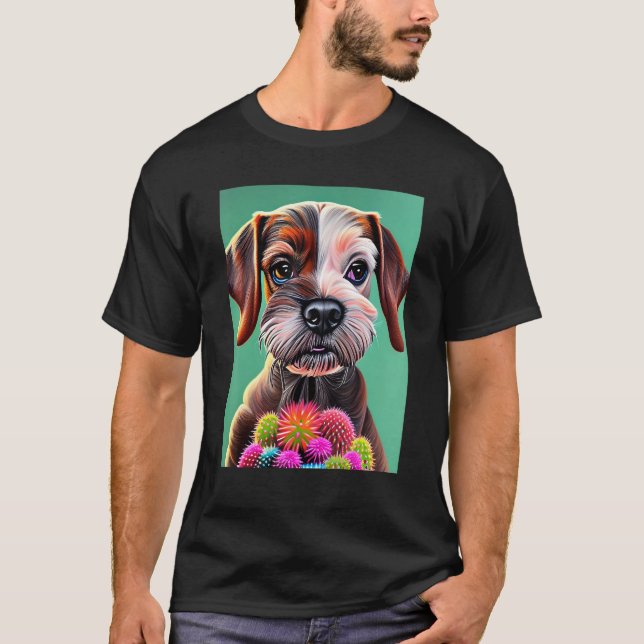 Dog Among the Succulents T-Shirt (Front)