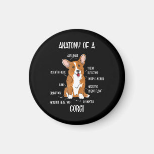 Dog Anatomy , Cute Welsh Corgi Puppy Biology Gift. Magnet