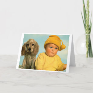 Dog and baby in Germany Holiday Card
