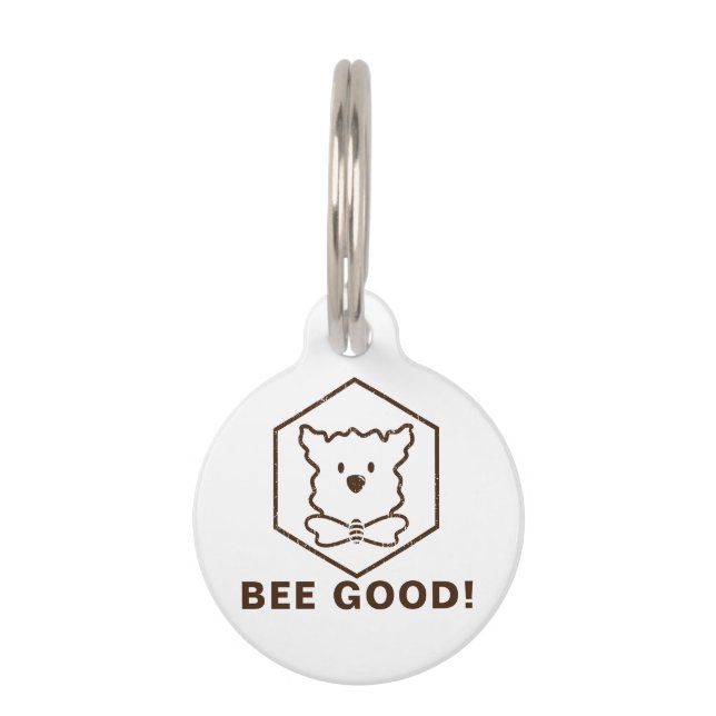 Dog and Bee design Pet Tag (Front)