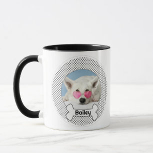 Dog and Bone Custom Name and Photo Mug