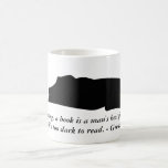 Dog and Book Quote Mug<br><div class="desc">Groucho Marx quipped: "Outside of a dog, a book is a man's best friend. Inside of a dog, it's too dark to read." Enjoy this witticism and show your love of dogs and books every time you sip your favourite hot beverage with this charming silhouette of a dog reading a...</div>