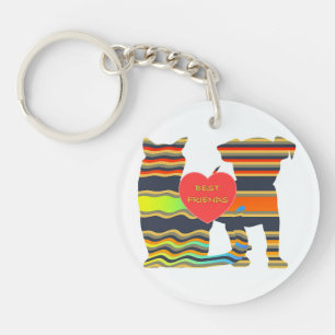 DOG AND CAT BEST FRIENDS Acrylic Keychain