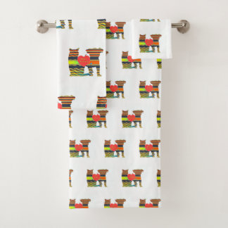 Dog And Cat Best Friends Bath Towel Set