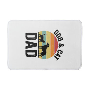 Dog and Cat Dad Vintage Pet Lover Shirt Design_1 Bath Mat