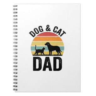 Dog and Cat Dad Vintage Pet Lover Shirt Design_1 Notebook