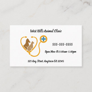 Dog and Cat Design Animal Clinic Business Card