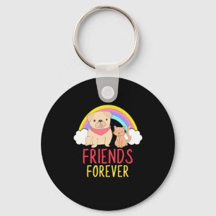 Dog And Cat Friends Forever Keychain