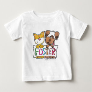 Dog and Cat Hold FOSTER Banner Baby T-Shirt